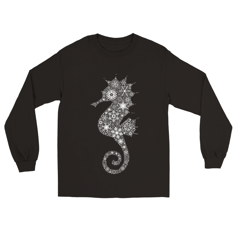 Discover Flocon de neige Hippocampe T-shirt A Manche Longue