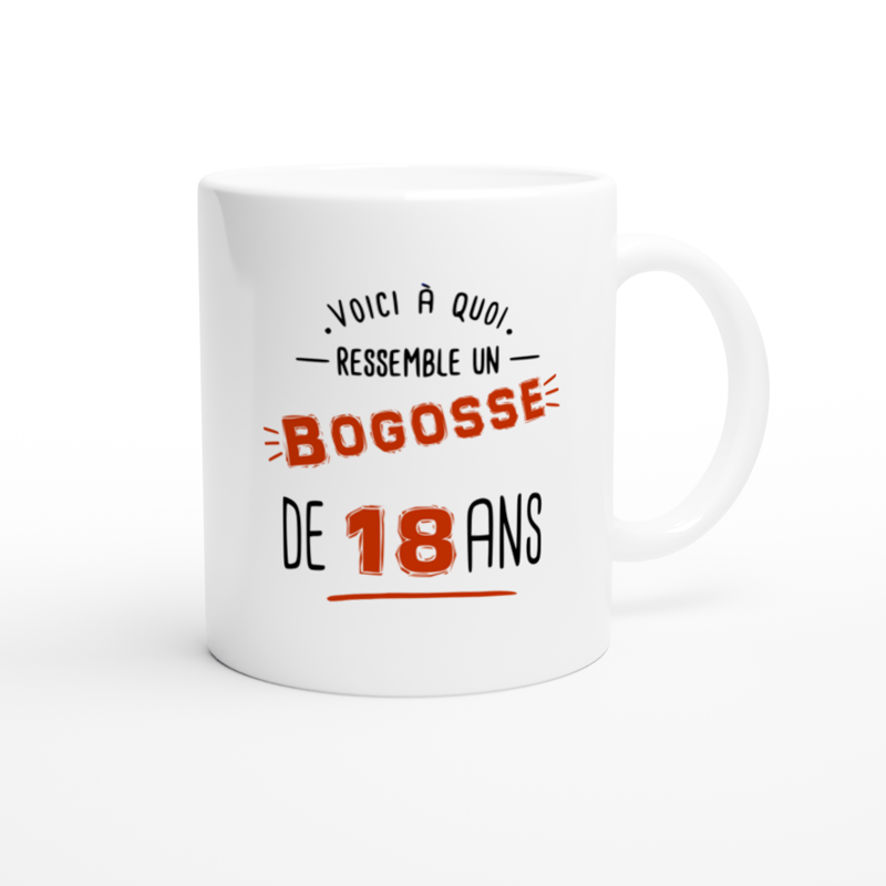 Spreadshirt Anniversaire 18 Ans Et Bogosse Mug Blanc, Taille Unique, Blanc