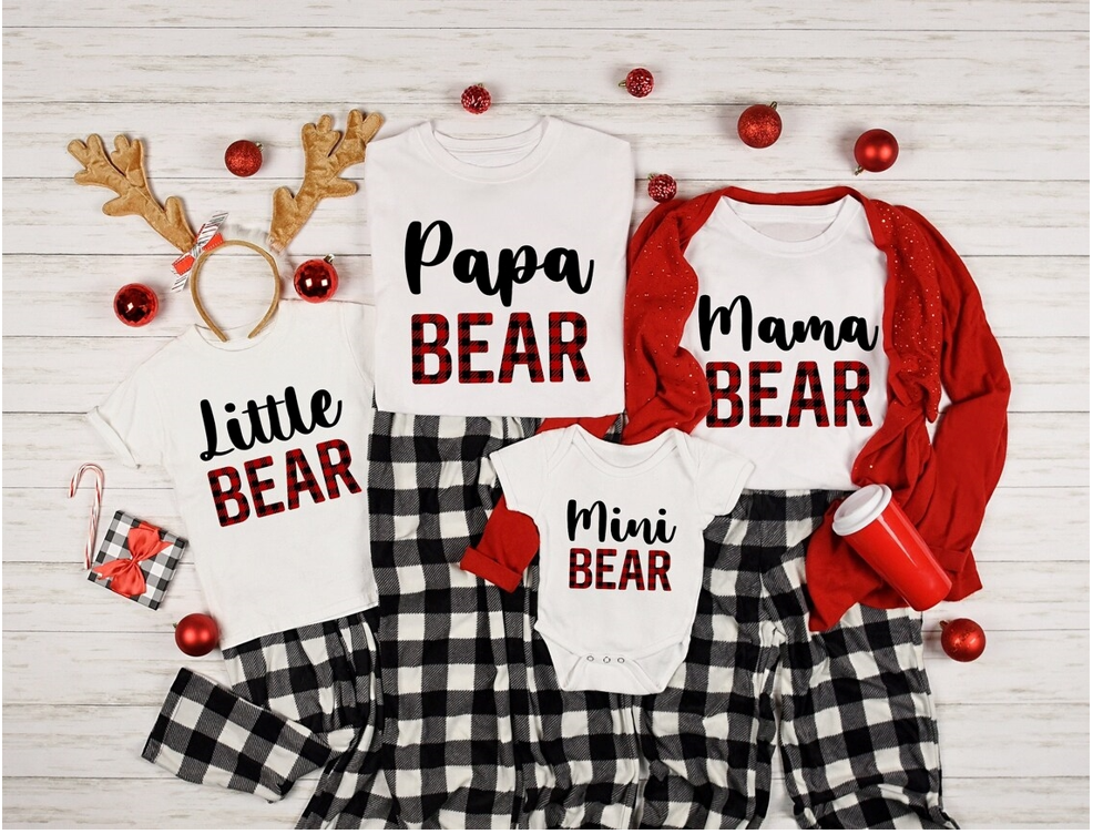 Christmas Bear Family Matching Family Custom T-shirt