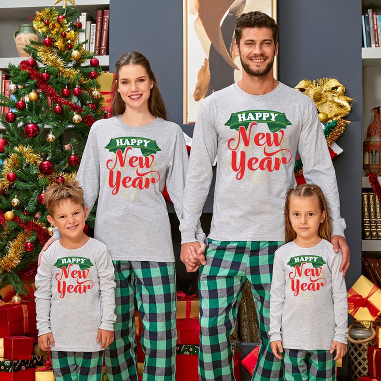 Happy New Year 2022 Matching Family Christmas Long Sleeve