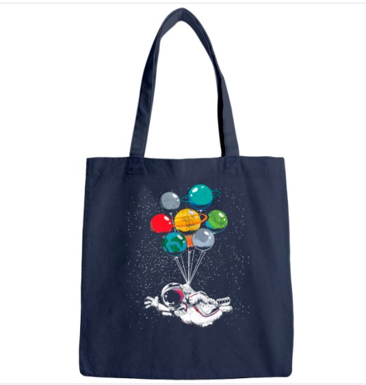 Space Travel Astronaut Kids Planets Balloons Space Science Tote Bag