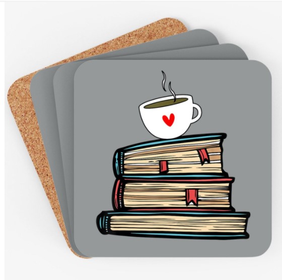 Tea Cup Book Lovers Gifts Book Coaster Cute Book Reader Coaster Coaster