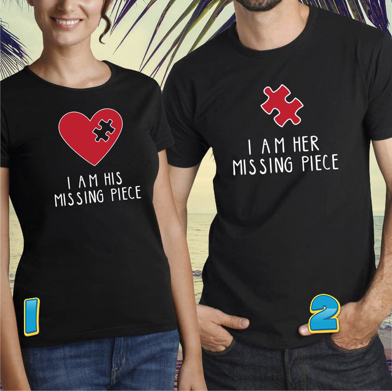 Missing Piece Couple  Valentine T-shirt