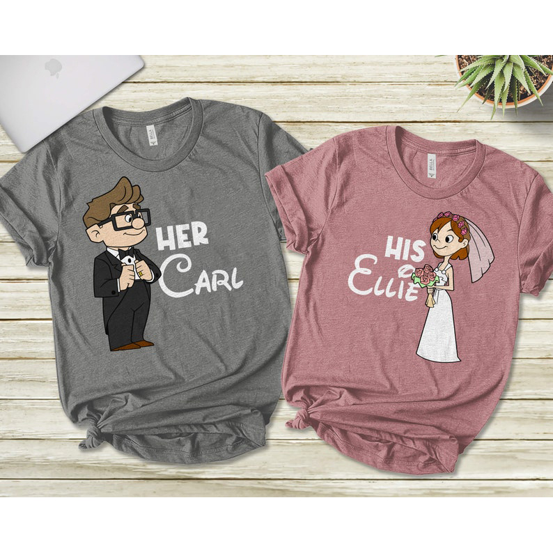 Her Carl And His Ellie Custom Name T-shirts