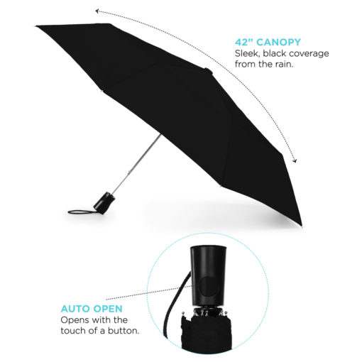 42" totes® 3 Section Auto Open Umbrella-1