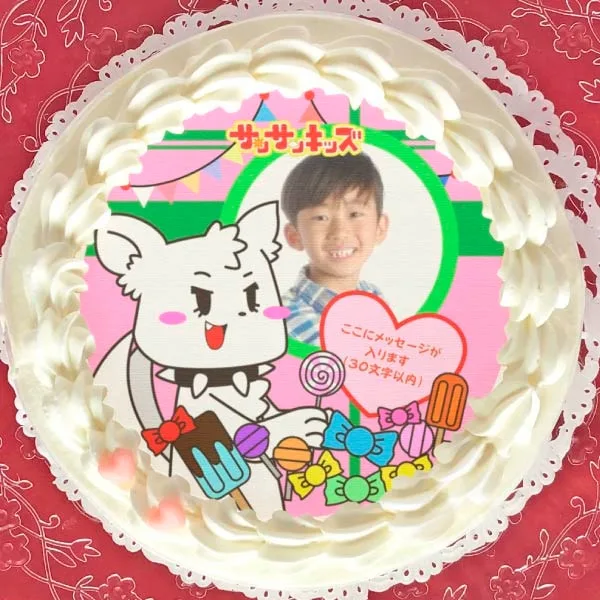【写真メッセージ入り】プリケーキ（ツクモ＆BB：ツクモ柄）【特典缶バッジ付き】[サンサンキッズTV]