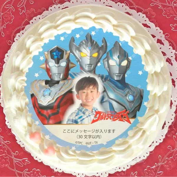 【写真メッセージ入り】プリケーキ（トライスクワッド／ウルトラマンタイガ）【特典缶バッジ付き】[ウルトラマンシリーズ]