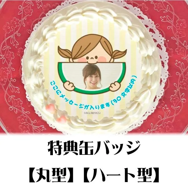 【写真メッセージ入り】プリケーキ（夏デザイン）【特典缶バッジ付き】[かわいい主婦の1日]