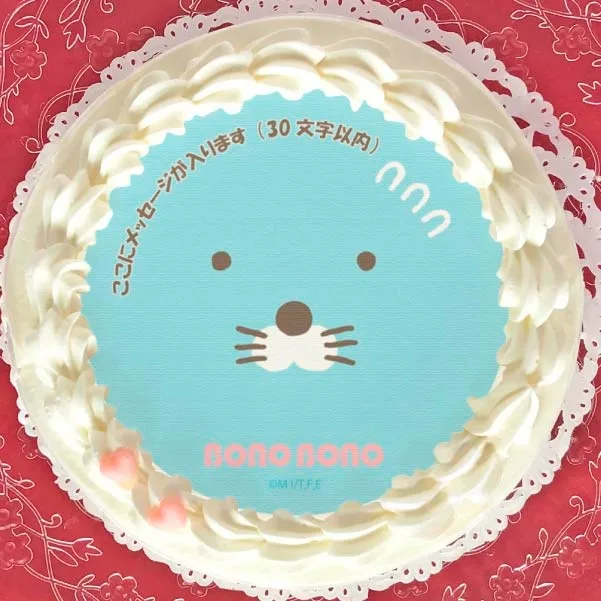 【メッセージ入り】プリケーキ（ぼのぼのフェイスデザインB）【特典缶バッジ付き】[ぼのぼの]