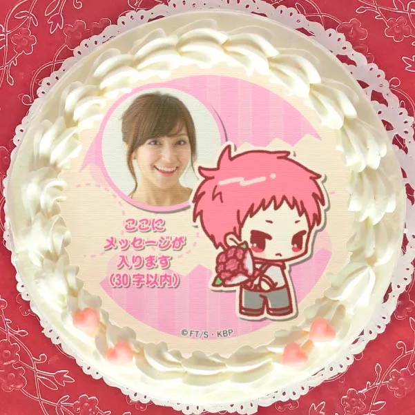【写真メッセージ入り】プリケーキ（赤司征十郎/描きおこしver.）【特典缶バッジ付き】[黒子のバスケ]