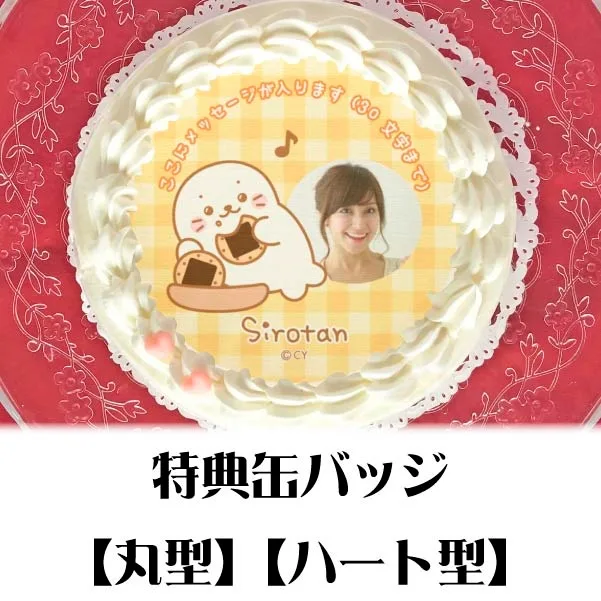【写真メッセージ入り】プリケーキ（おせんべいしろたん）【特典缶バッジ付き】[しろたん]