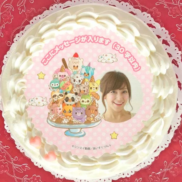 【写真メッセージ入り】プリケーキ（集合）【特典缶バッジ付き】[iii あいすくりん]
