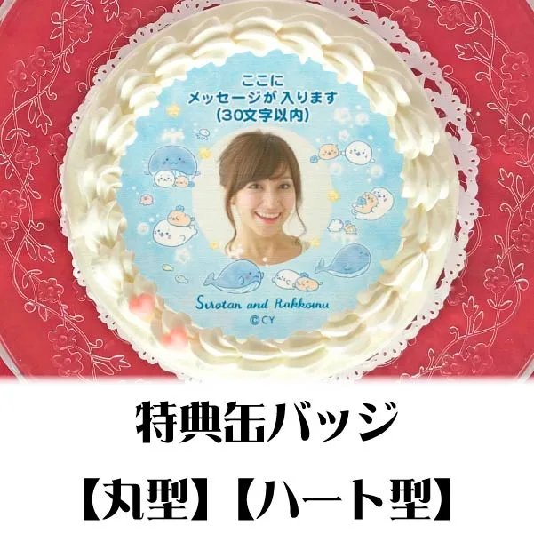 【写真メッセージ入り】プリケーキ（星くじら(B)）【特典缶バッジ付き】[しろたん]