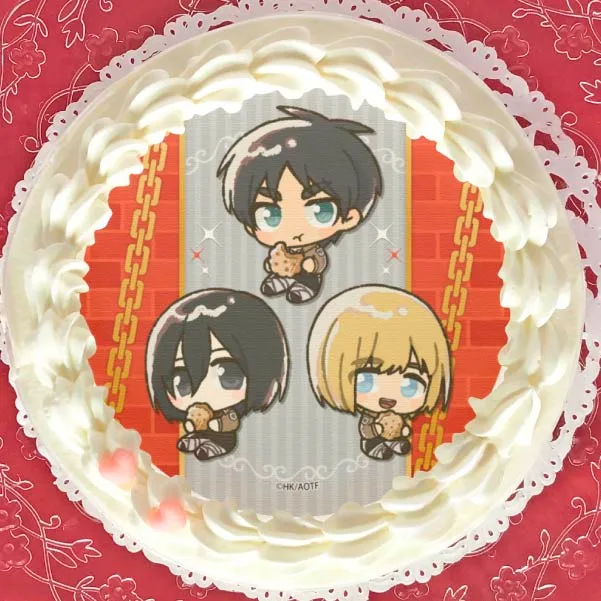 プリケーキ2022（エレン＆ミカサ＆アルミン）【特典缶バッジ付き】[進撃の巨人]