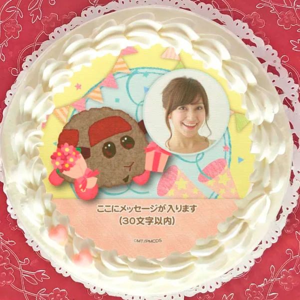 【写真メッセージ入り】プリケーキ（テディ）【特典缶バッジ付き】[PUI PUI モルカー]