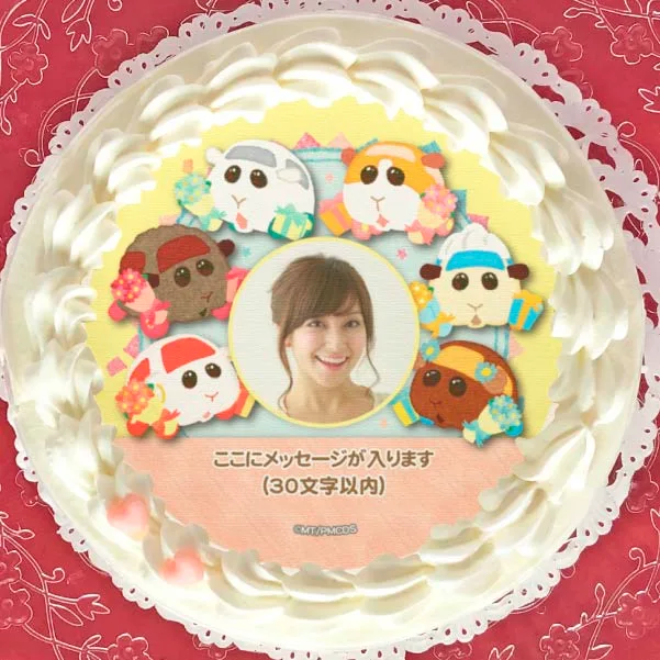 【写真メッセージ入り】プリケーキ（ポテト＆シロモ＆アビー＆チョコ＆テディ&ローズ）【特典缶バッジ付き】[PUI PUI モルカー]