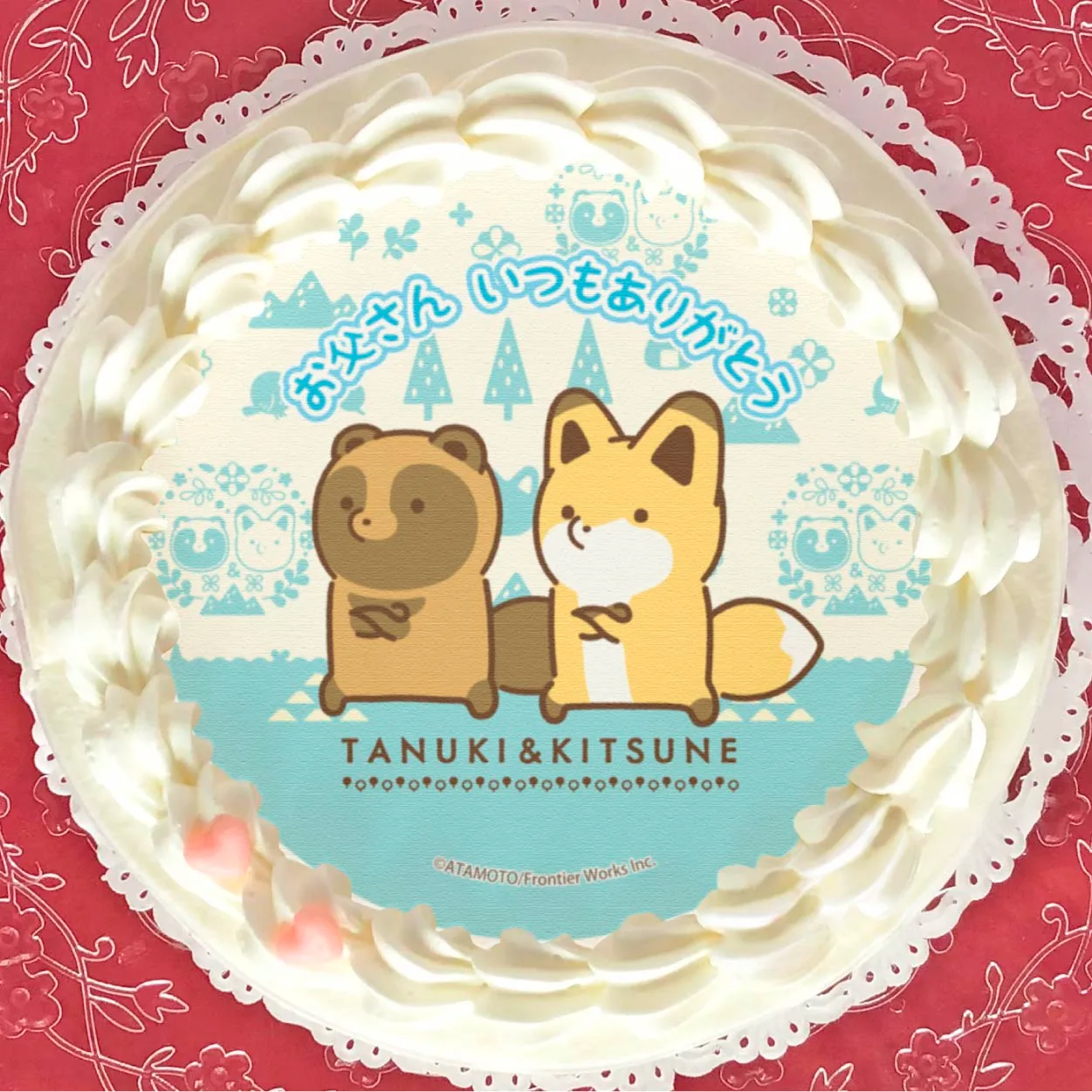 【メッセージ入り】母の日父の日プリケーキ2023（B柄）【特典缶バッジ付き】[タヌキとキツネ]