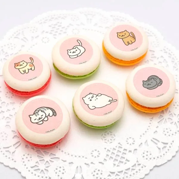 プリマカロン6個セット（まんぞくさん＆ちゃとらさん＆しろねこさん＆くりーむさん＆しろとらさん＆さばとらさん）【特典缶バッジ付き】[ねこあつめ]