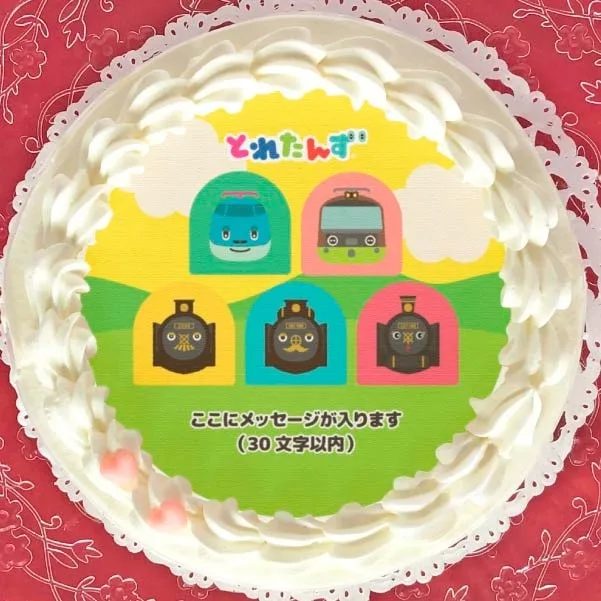 【メッセージ入り】プリケーキ（とれいゆくん&C61 20 シロクイチさん&D51 498 デゴイチさん&C57 180 ばんえつふじん&やまどりちゃん）[とれたんず]