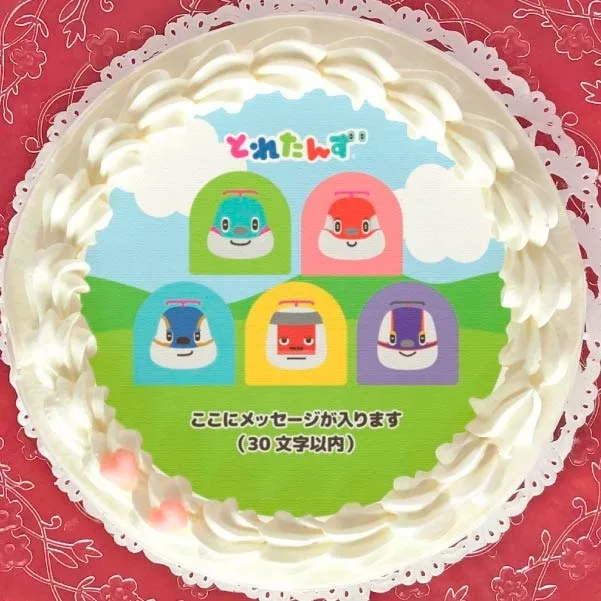 【メッセージ入り】プリケーキ（E5 はやぶさくん＆E6 こまちちゃん&E7 かがやきくん&Dr. イーストアイ&E3 つばさくん）[とれたんず]