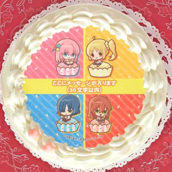 【メッセージ入り】プリケーキ（後藤ひとり＆伊地知虹夏＆山田リョウ＆喜多郁代）【特典缶バッジ付き】アニメ「ぼっち・ざ・ろっく！」
