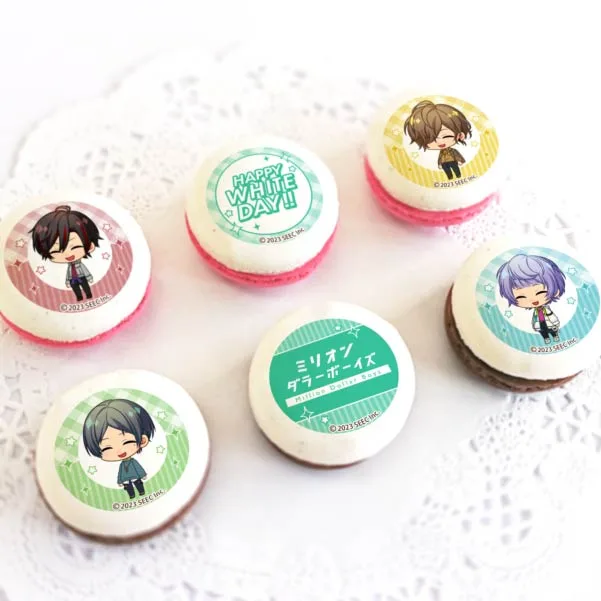 ホワイトデープリマカロン6個セット2024（イチハヤ&ニカ&ミツヤ&シオン）【特典缶バッジ付き】[ミリオンダラーボーイズ]