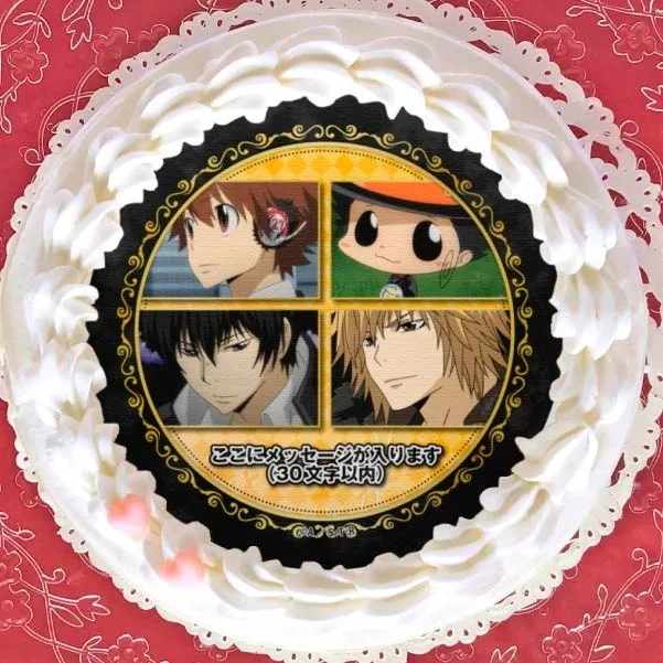 【メッセージ入り】プリケーキ（沢田綱吉＆リボーン＆雲雀恭弥＆ディーノ）【特典缶バッジ付き】[家庭教師ヒットマンREBORN!]