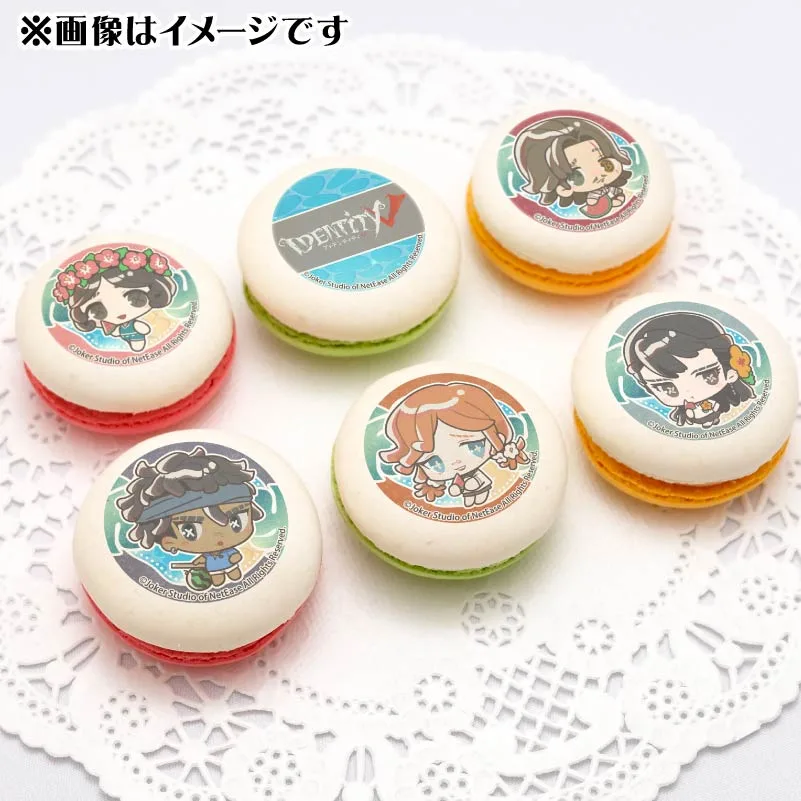 サマーデザインプリマカロン6個セット（踊り子＆一等航海士＆バッツマン＆応援団＆骨董商（描きおこし））【特典缶バッジ付き】[Identity V 第五人格]