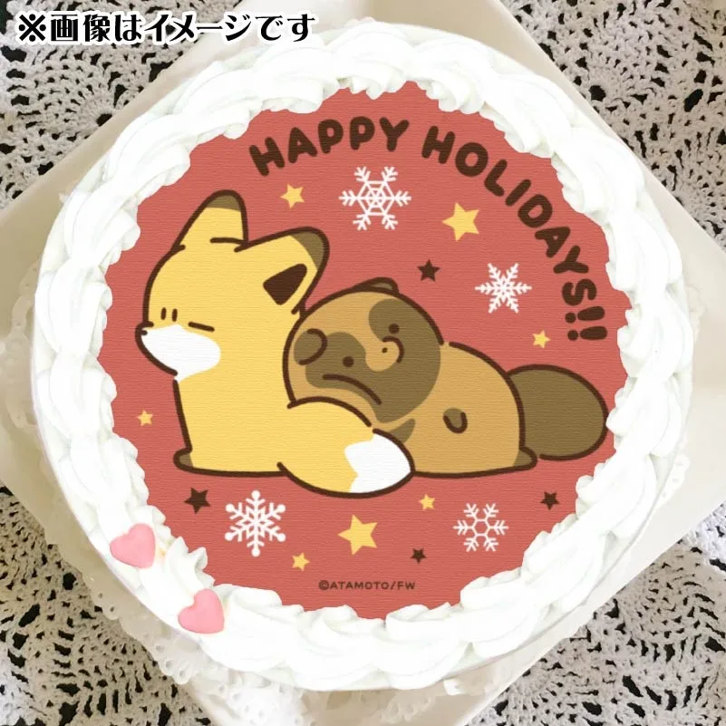 Xmasプリケーキ2024（B柄）【特典缶バッジ付き】[タヌキとキツネ]
