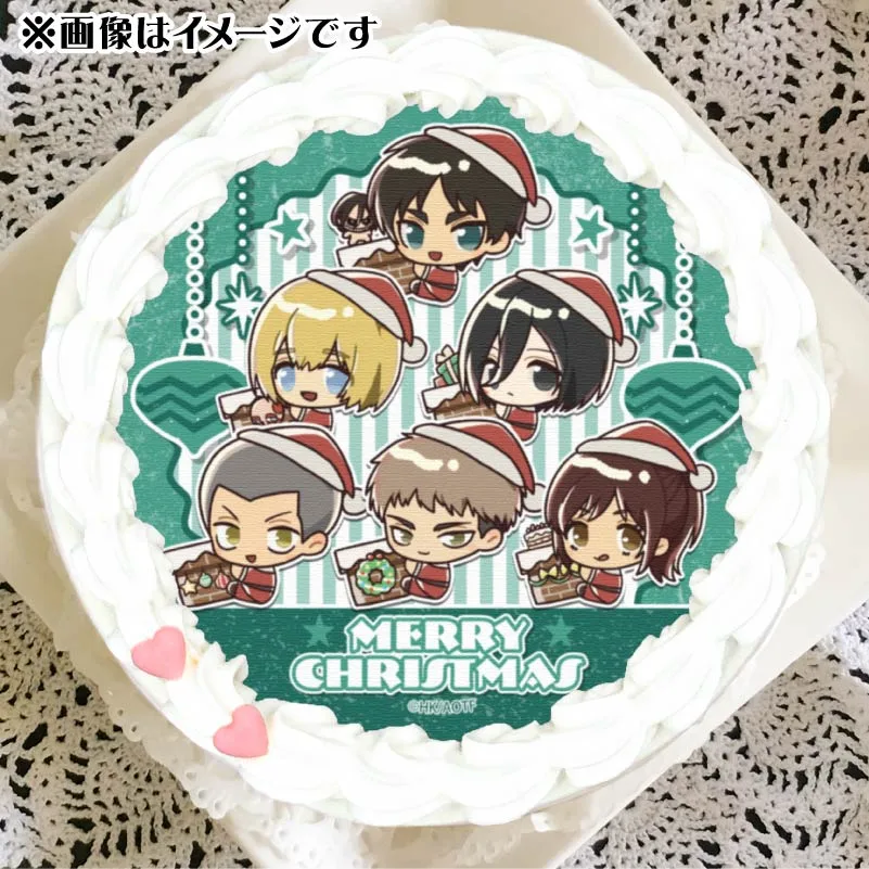 Xmasプリケーキ2024（エレン・イェーガー＆ミカサ・アッカーマン＆アルミン・アルレルト＆ジャン・キルシュタイン＆コニー・スプリンガー＆サシャ・ブラウス）【特典缶バッジ付き】[進撃の巨人]