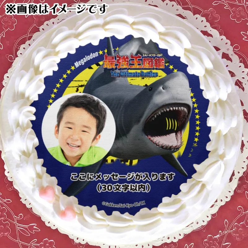 【写真メッセージ入り】プリケーキ（メガロドン）【特典缶バッジ付き】[最強王図鑑]