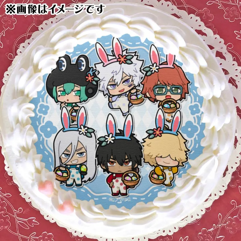 イースターデザインプリケーキ（XANXUS＆スペルビ・スクアーロ＆ベルフェゴール＆フラン＆白蘭＆入江正一（かきおこし））【特典缶バッジ付き】[家庭教師ヒットマンREBORN!]