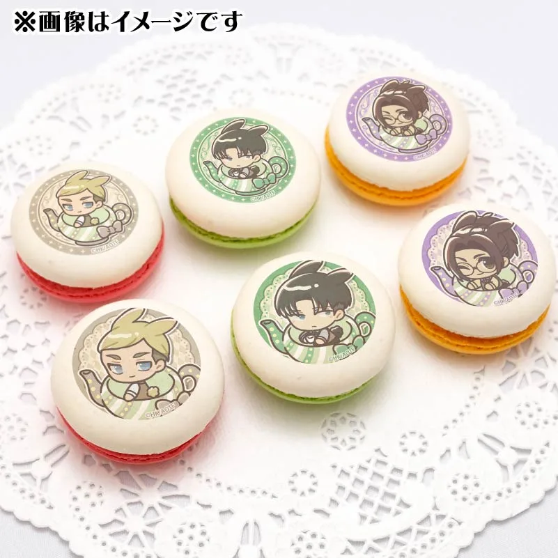 イースターデザインプリマカロン6個セット（エルヴィン・スミス＆リヴァイ＆ハンジ・ゾエ）【特典缶バッジ付き】[進撃の巨人]