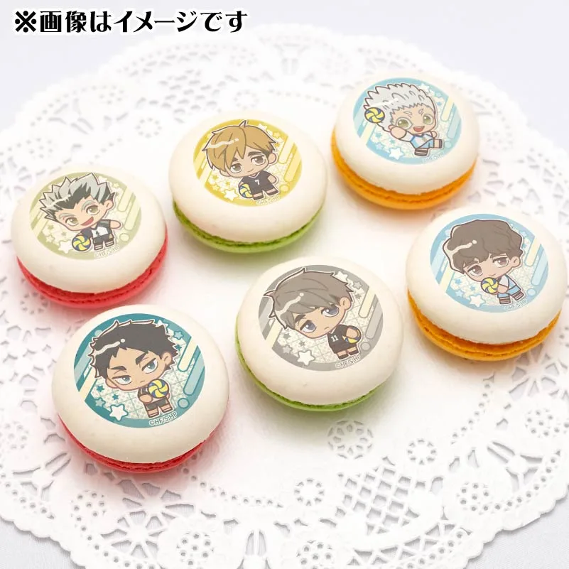 プリマカロン6個セット（木兎光太郎・赤葦京治・宮 侑・宮 治・星海光来・昼神幸郎（かきおこし））【特典缶バッジ付き】[ハイキュー!!]