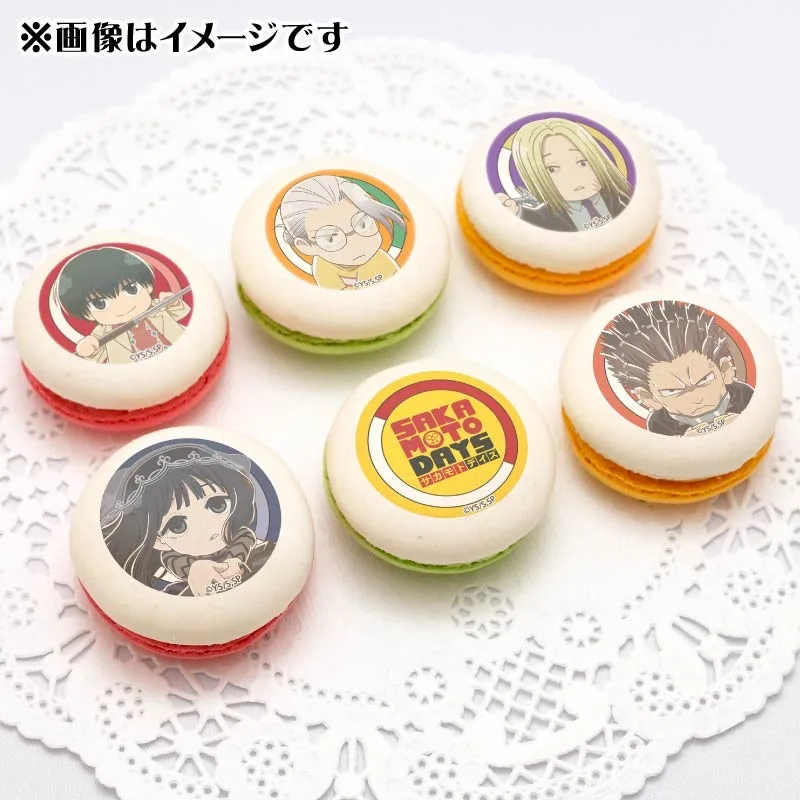 プリマカロン6個セット（坂本太郎＆南雲＆神々廻＆大佛＆豹）【特典缶バッジ付き】[SAKAMOTO DAYS]