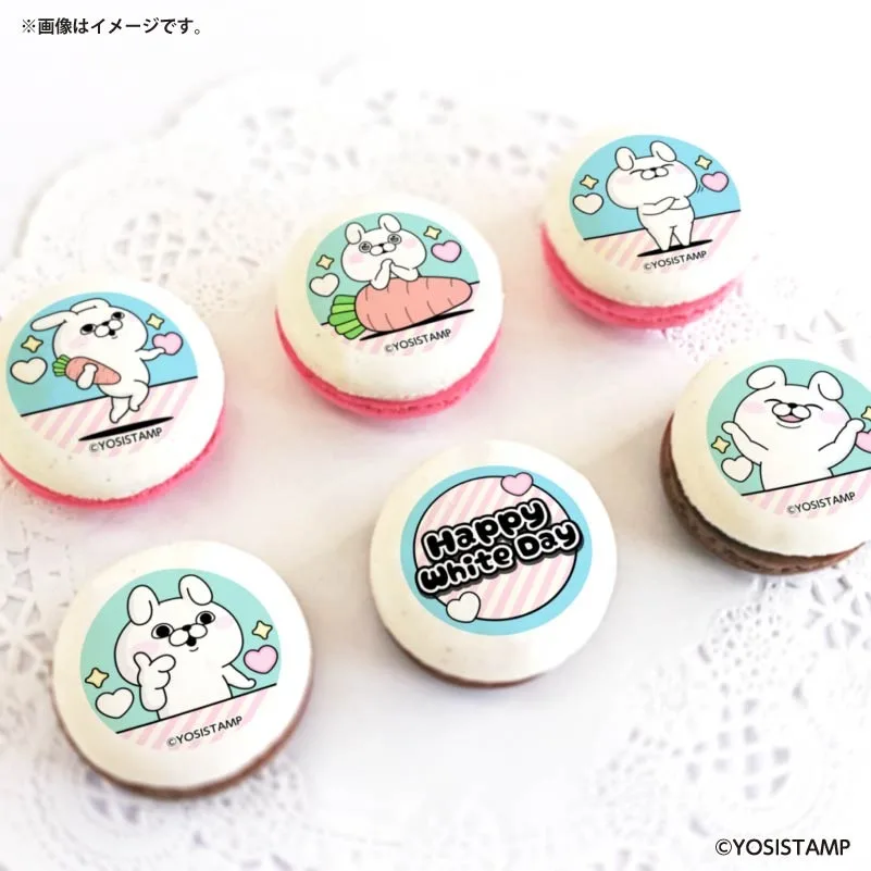 ホワイトデープリマカロン6個セット2026（うさぎさん）【特典缶バッジ付き】[ヨッシースタンプ]