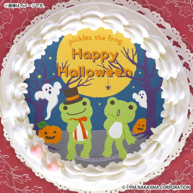ハロウィンデザインプリケーキ（おばけデザイン）【特典缶バッジ付き】[かえるのピクルス]
