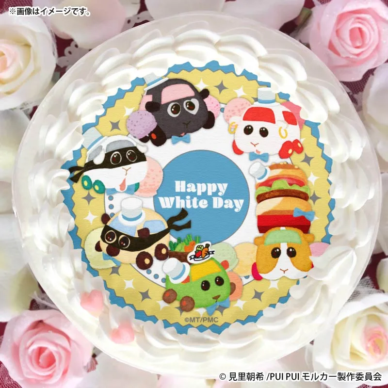 ホワイトデープリケーキ2026（ドッジ＆ローズ＆覆面シロモ＆覆面ポンタ＆野菜販売モルカー＆ハンバーガーモルカー）【特典缶バッジ付き】[PUI PUI モルカー]