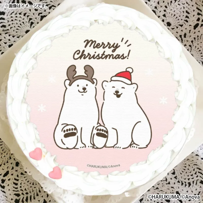 Xmasプリケーキ2025（サンタ＆トナカイデザイン）【特典缶バッジ付き】[シロクマシンプル]