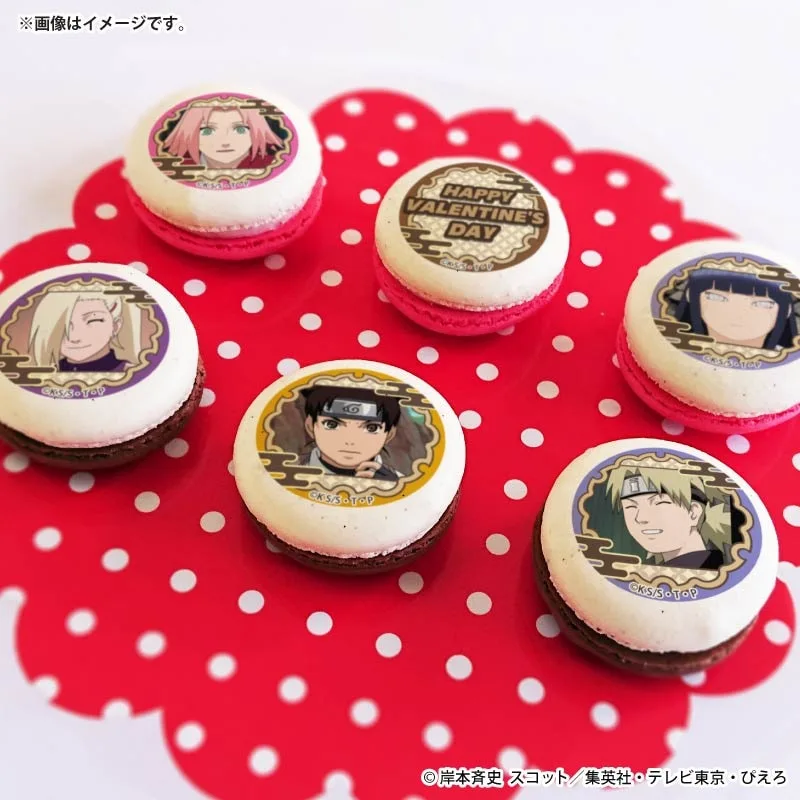 バレンタインプリマカロン6個セット2026（春野サクラ&日向ヒナタ&山中いの&テンテン&テマリ）【特典缶バッジ付き】[NARUTO-ナルト- 疾風伝]