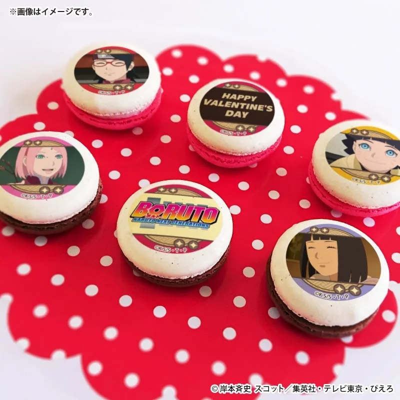 バレンタインプリマカロン6個セット2026（うちはサラダ&うちはサクラ&うずまきヒマワリ&うずまきヒナタ）【特典缶バッジ付き】[BORUTO-ボルト- NARUTO NEXT GENERATIONS]