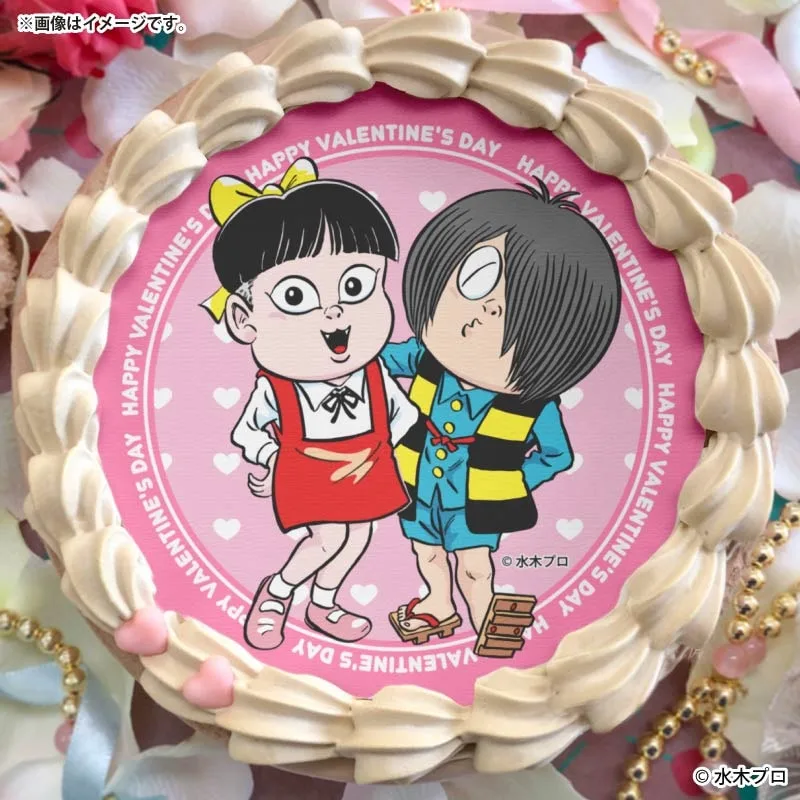 バレンタインプリケーキ2026（ねこ娘＆鬼太郎）【特典缶バッジ付き】[ゲゲゲの鬼太郎]