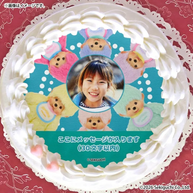 【写真メッセージ入り】プリケーキ（モンチッチカラーズ）【特典缶バッジ付き】[モンチッチ]