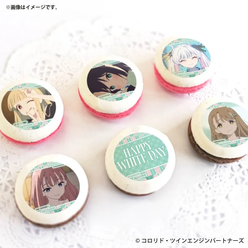ホワイトデープリマカロン6個セット2026（かぐや/現実＆酒寄彩葉/現実＆月見ヤチヨ＆綾紬芦花/現実＆諌山真実/現実）【特典缶バッジ付き】[超かぐや姫！]
