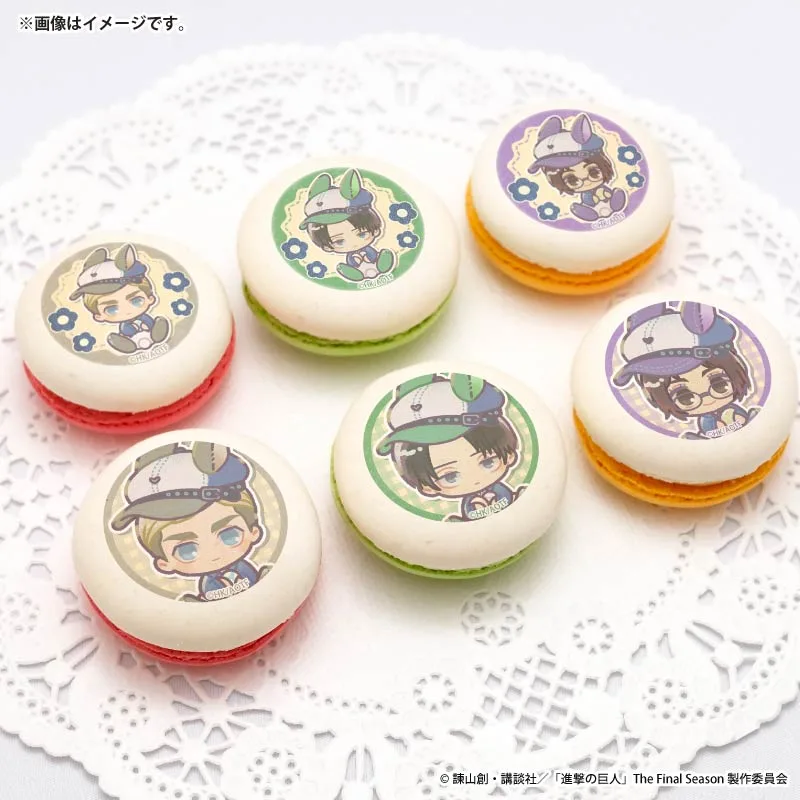 イースタープリマカロン6個セット2026（エルヴィン・スミス＆リヴァイ＆ハンジ・ゾエ）【特典缶バッジ付き】[進撃の巨人]