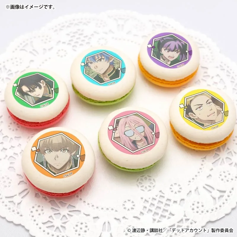 プリマカロン6個セット（縁城蒼吏＆霞流括＆漆栖川希詠＆羽住蓮理＆灰島ひより＆柄本成彦）【特典缶バッジ付き】[デッドアカウント]