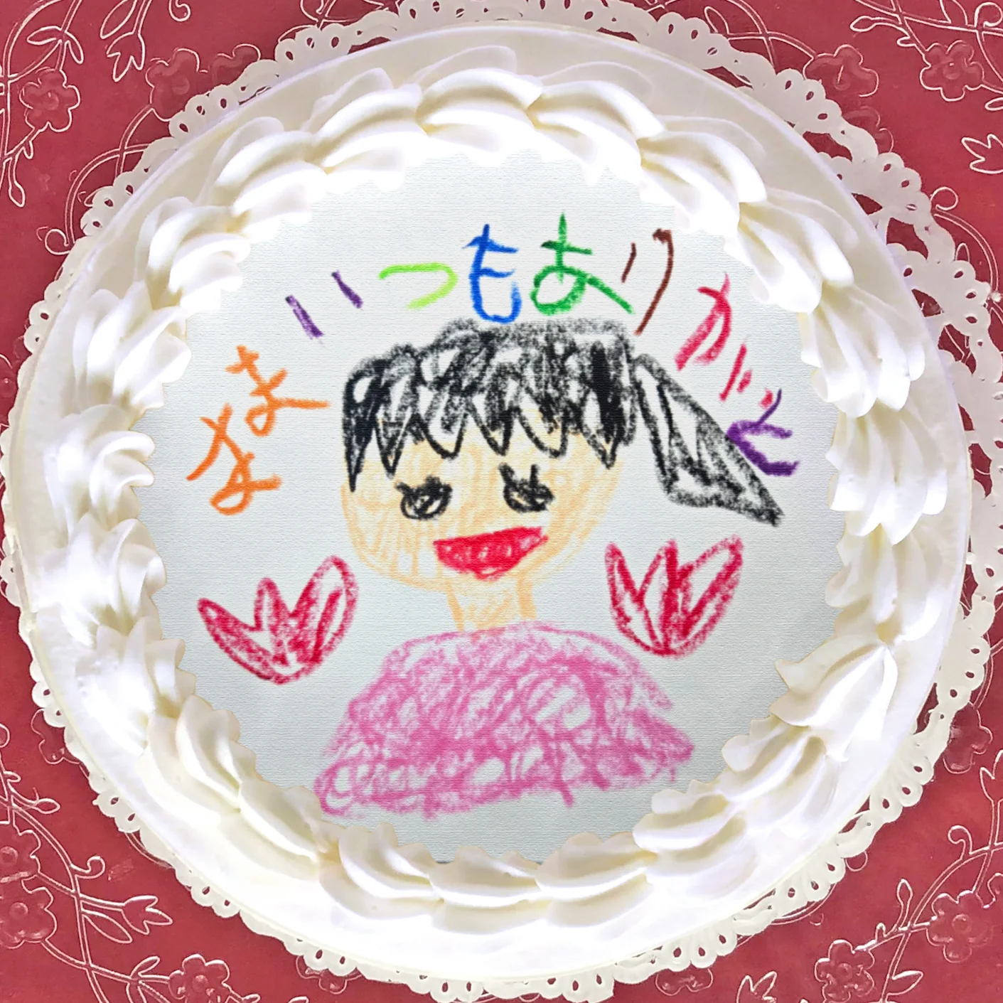 写真プリントケーキ(ホールケーキ)ホイップクリーム：5号【直径15cm】