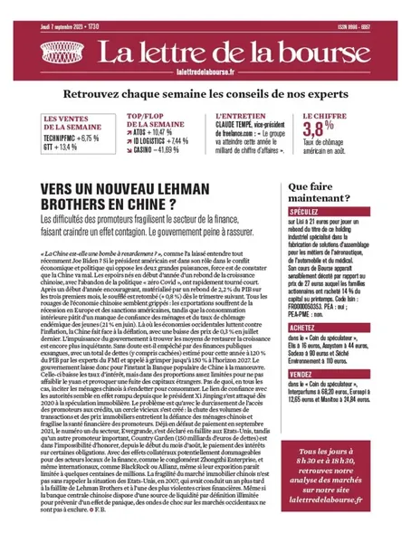 Dernière couverture — La Lettre de la Bourse