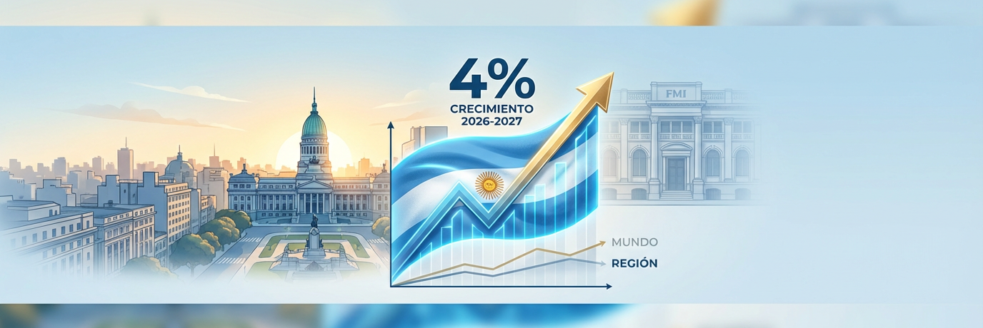 FMI mantiene la proyección de crecimiento del 4% para Argentina en 2026 y 2027