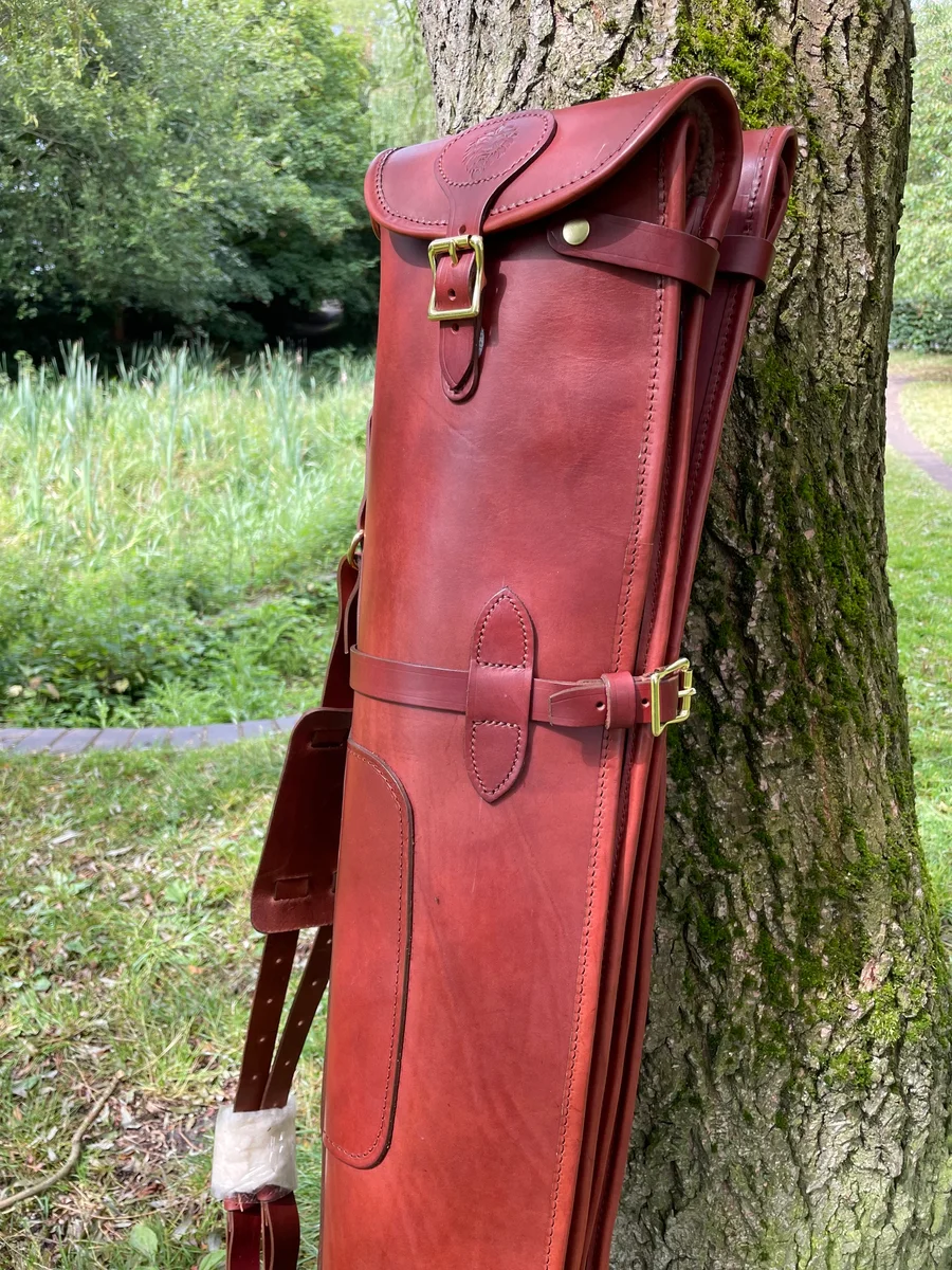 Premium Italian Papaya Leather Double Gun Slip (Flap/Buckle/Zip) product image 2